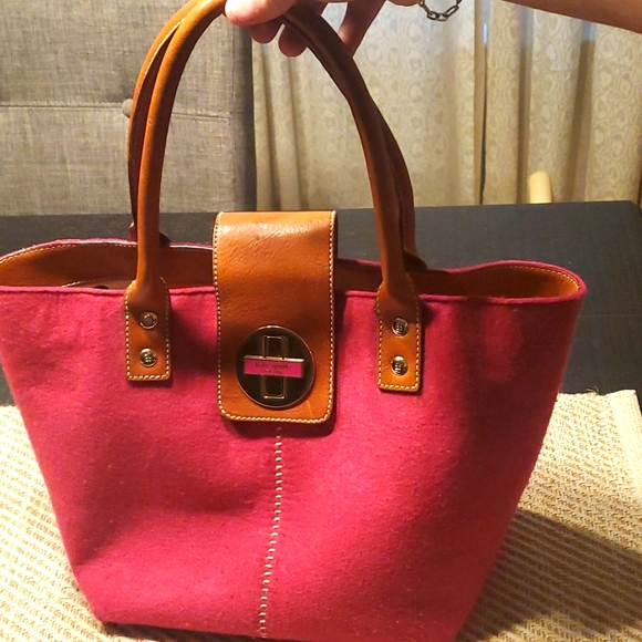 kate spade | Bags | Kate Spade Raspberry Bucket Bag Wool And Leather ...